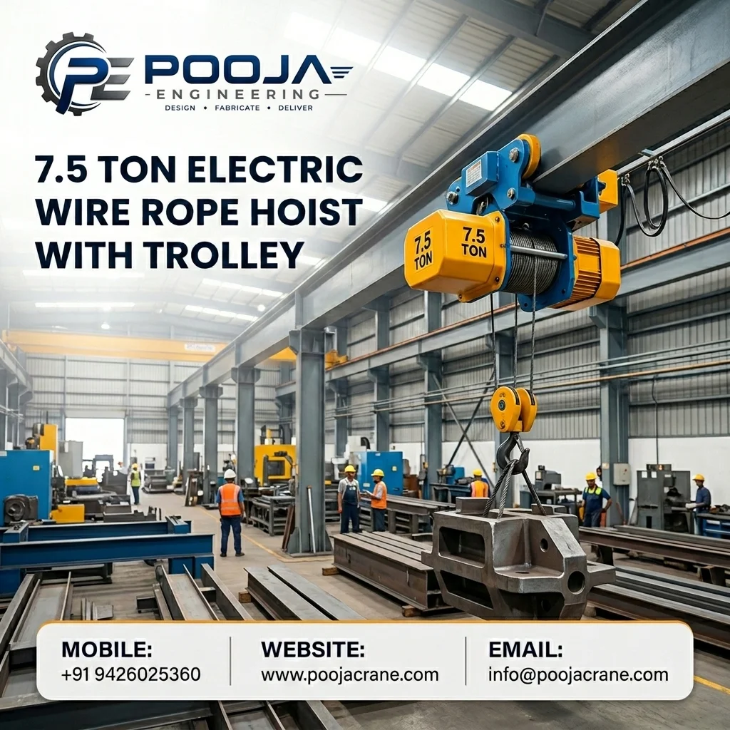 7.5 Ton Electric Wire Rope Hoist With Trolley